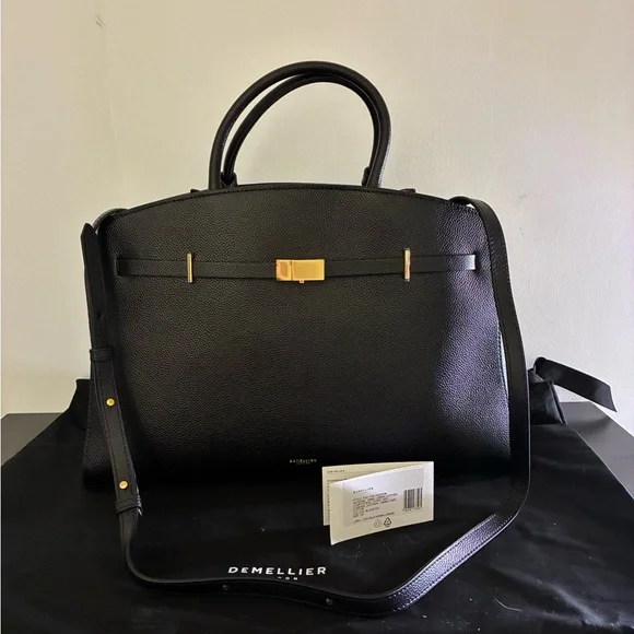 ✨ DeMellier The Hudson Bag Black Small Grain Leather - Picture 12 of 13